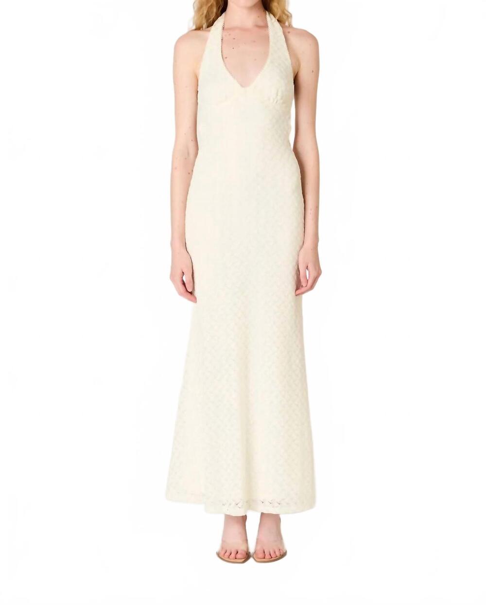 NEW NIA pluma v-neck maxi dress in ecru